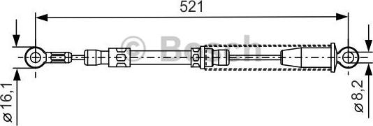 BOSCH 1 987 477 091 - Трос, гальмівна система avtolavka.club