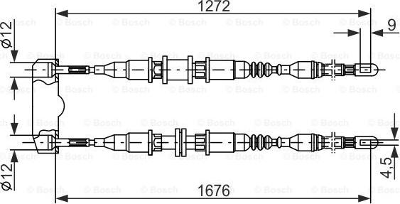 BOSCH 1 987 477 136 - Трос, гальмівна система avtolavka.club