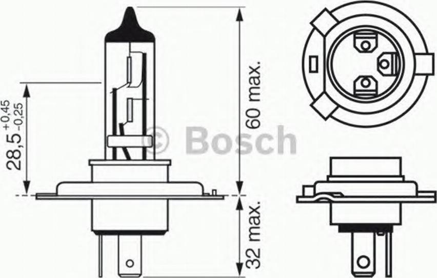 BOSCH 1987302043 - Лампа розжарювання, фара дальнього світла avtolavka.club