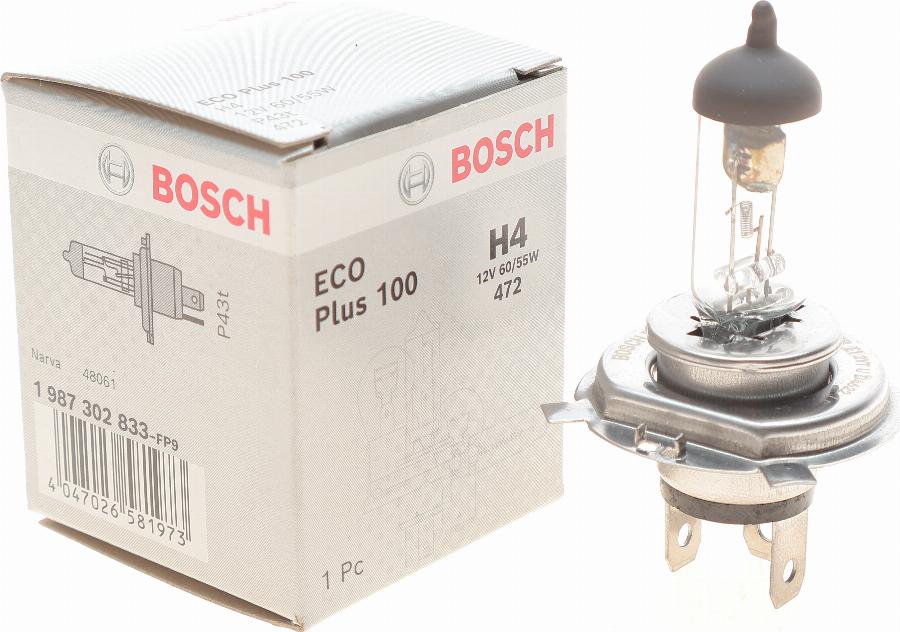 BOSCH 1 987 302 833 - Лампа розжарювання, фара дальнього світла avtolavka.club