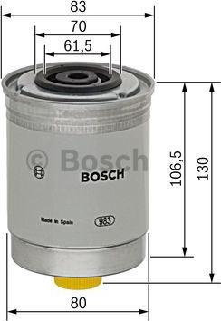 BOSCH 1 457 434 103 - Паливний фільтр avtolavka.club