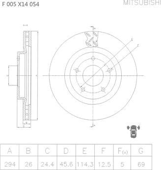 BOSCH F 005 X14 054 - Гальмівний диск avtolavka.club