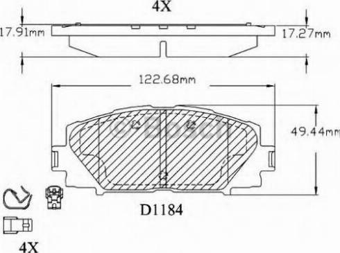 BOSCH F 03B 150 166 - Гальмівні колодки, дискові гальма avtolavka.club