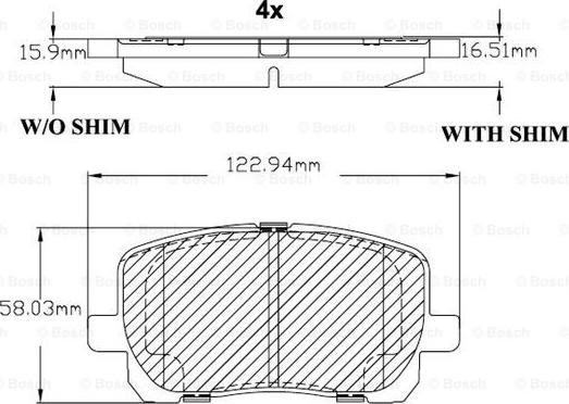 BOSCH F 03B 150 105 - Гальмівні колодки, дискові гальма avtolavka.club