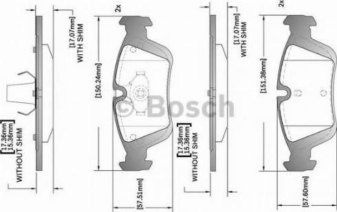 BOSCH F 03B 150 287 - Гальмівні колодки, дискові гальма avtolavka.club