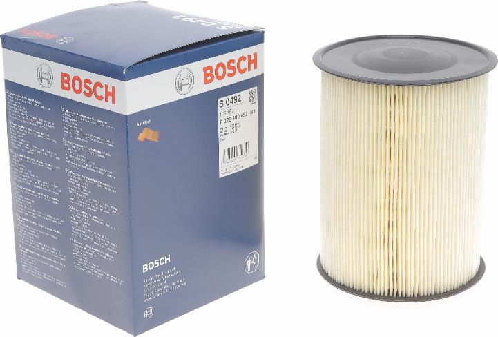 BOSCH F 026 400 492 - Повітряний фільтр avtolavka.club