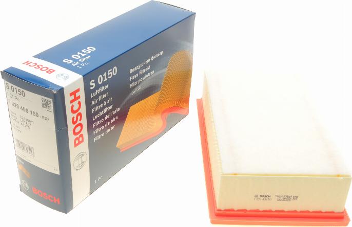 BOSCH F 026 400 150 - Повітряний фільтр avtolavka.club