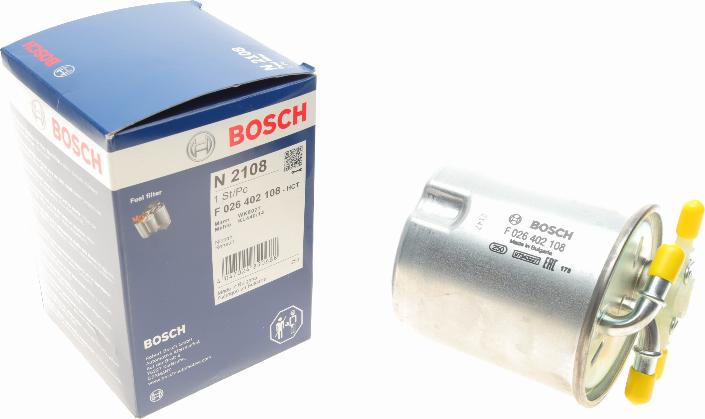 BOSCH F 026 402 108 - Паливний фільтр avtolavka.club