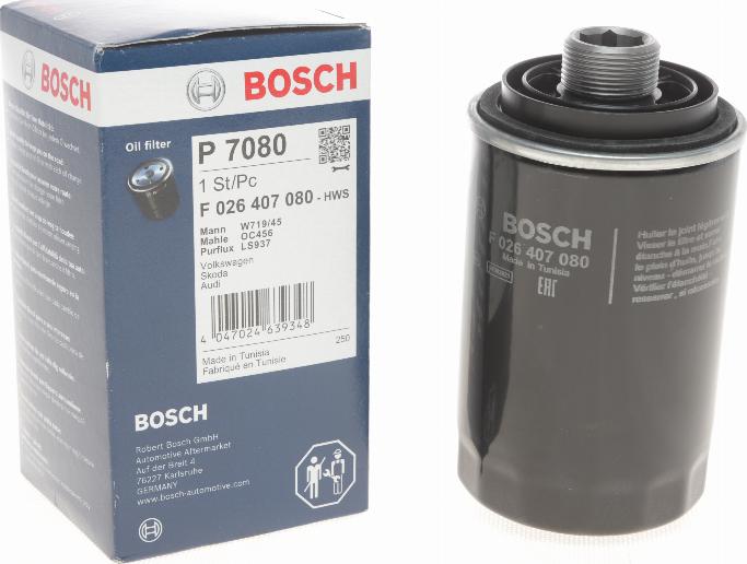 BOSCH F 026 407 080 - Масляний фільтр avtolavka.club