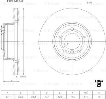 BOSCH F 026 A09 340 - Гальмівний диск avtolavka.club