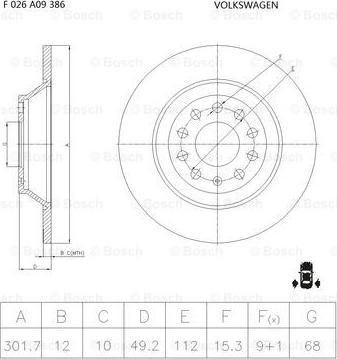 BOSCH F 026 A09 386 - Гальмівний диск avtolavka.club