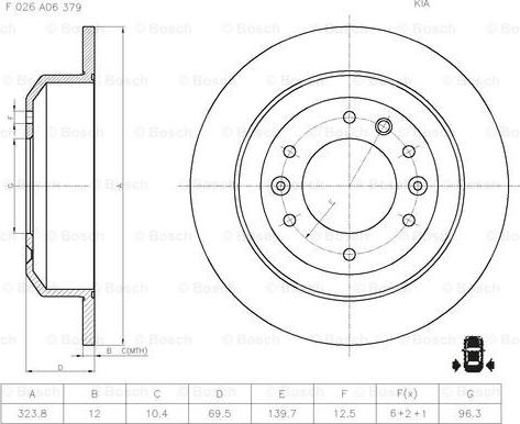 BOSCH F 026 A06 379 - Гальмівний диск avtolavka.club