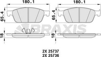 Braxis AA0444 - Гальмівні колодки, дискові гальма avtolavka.club