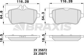 Braxis AA0453 - Гальмівні колодки, дискові гальма avtolavka.club