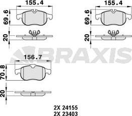 Braxis AA0487 - Гальмівні колодки, дискові гальма avtolavka.club