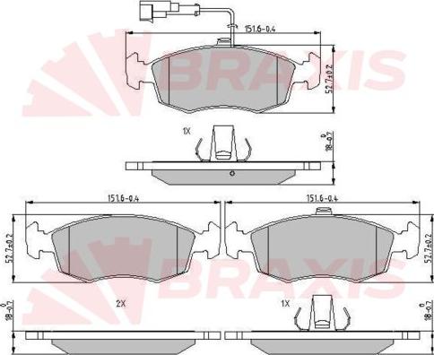 Braxis AA0625 - Гальмівні колодки, дискові гальма avtolavka.club