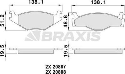 Braxis AA0065 - Гальмівні колодки, дискові гальма avtolavka.club