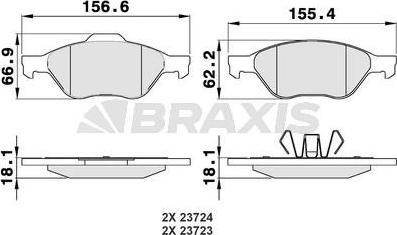 Braxis AA0010 - Гальмівні колодки, дискові гальма avtolavka.club