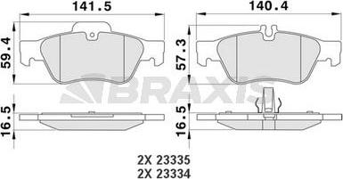 Braxis AA0071 - Гальмівні колодки, дискові гальма avtolavka.club