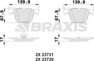 Braxis AA0194 - Гальмівні колодки, дискові гальма avtolavka.club