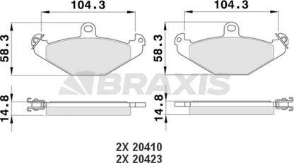 Braxis AA0155 - Гальмівні колодки, дискові гальма avtolavka.club