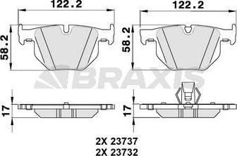 Braxis AA0157 - Гальмівні колодки, дискові гальма avtolavka.club