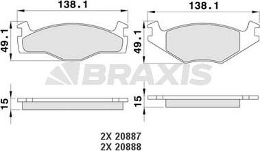 Braxis AA0167 - Гальмівні колодки, дискові гальма avtolavka.club