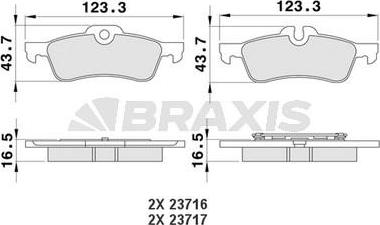 Braxis AA0115 - Гальмівні колодки, дискові гальма avtolavka.club