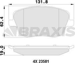 Braxis AA0127 - Гальмівні колодки, дискові гальма avtolavka.club