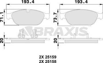 Braxis AA0393 - Гальмівні колодки, дискові гальма avtolavka.club