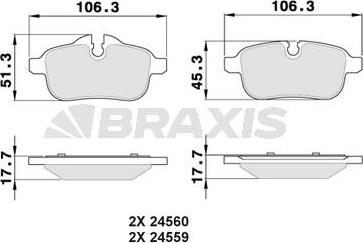 Braxis AA0369 - Гальмівні колодки, дискові гальма avtolavka.club