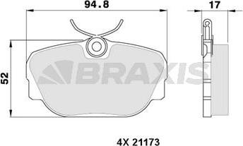 Braxis AA0319 - Гальмівні колодки, дискові гальма avtolavka.club