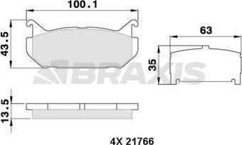 Braxis AA0335 - Гальмівні колодки, дискові гальма avtolavka.club