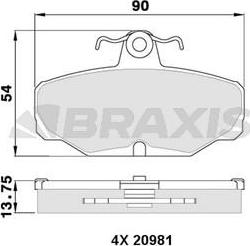 Braxis AA0325 - Гальмівні колодки, дискові гальма avtolavka.club