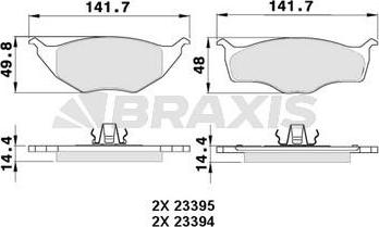 Braxis AA0326 - Гальмівні колодки, дискові гальма avtolavka.club