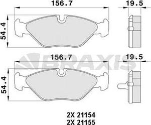 Braxis AA0375 - Гальмівні колодки, дискові гальма avtolavka.club