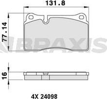 Braxis AA0205 - Гальмівні колодки, дискові гальма avtolavka.club