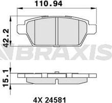 Braxis AA0289 - Гальмівні колодки, дискові гальма avtolavka.club