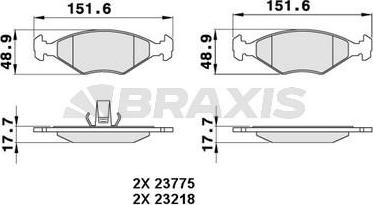 Braxis AA0287 - Гальмівні колодки, дискові гальма avtolavka.club