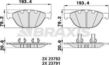 Braxis AA0270 - Гальмівні колодки, дискові гальма avtolavka.club