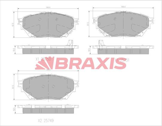 Braxis AA0764 - Гальмівні колодки, дискові гальма avtolavka.club