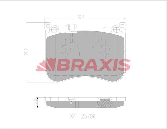 Braxis AA0765 - Гальмівні колодки, дискові гальма avtolavka.club