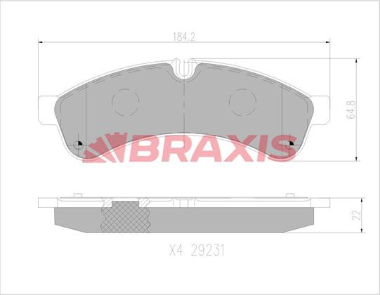 Braxis AA0760 - Гальмівні колодки, дискові гальма avtolavka.club