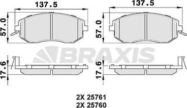 Braxis AB0491 - Гальмівні колодки, дискові гальма avtolavka.club