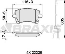 Braxis AB0448 - Гальмівні колодки, дискові гальма avtolavka.club