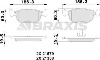 Braxis AB0488 - Гальмівні колодки, дискові гальма avtolavka.club