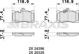 Braxis AB0476 - Гальмівні колодки, дискові гальма avtolavka.club