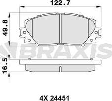 Braxis AB0537 - Гальмівні колодки, дискові гальма avtolavka.club