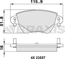 Braxis AB0091 - Гальмівні колодки, дискові гальма avtolavka.club