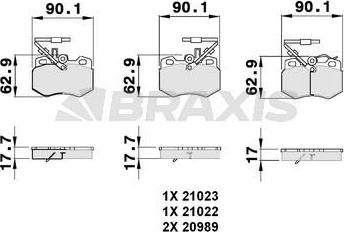 Braxis AB0062 - Гальмівні колодки, дискові гальма avtolavka.club